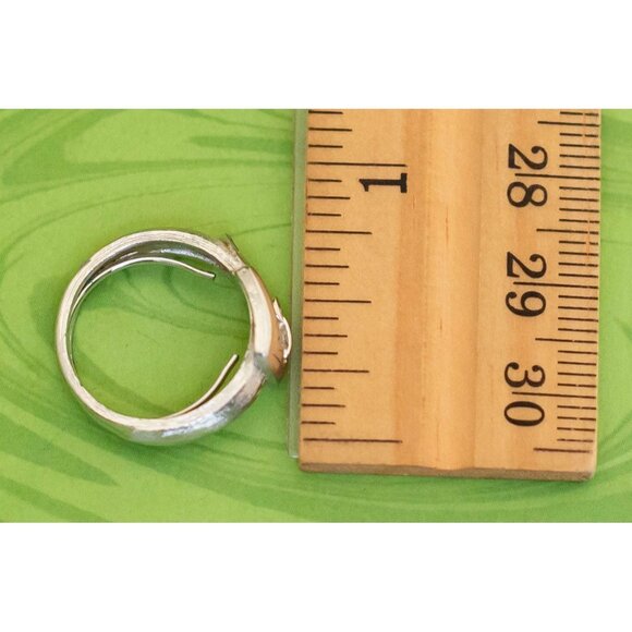 Vintage Silver Tone Buckle Style Ring Size 5 by Avon - W9 - Picture 3 of 3